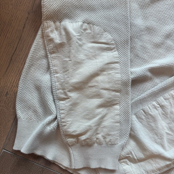 Rag and Bone Men’s Cream Crewneck Sweater with Arm Patches size X Large - Picture 3 of 9